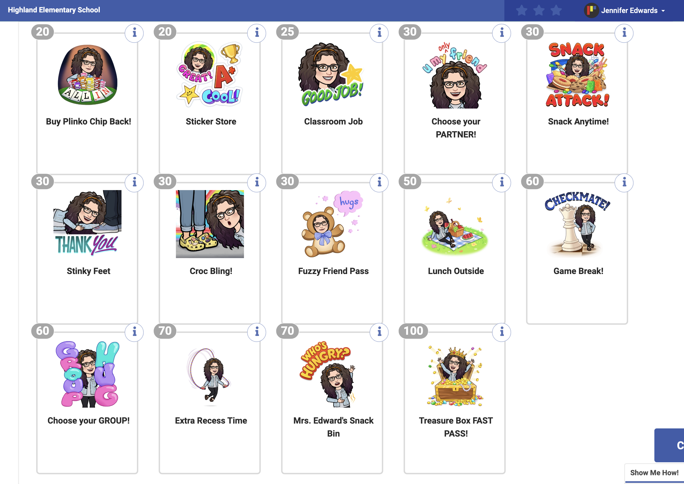 PBIS Store Example can be view using the student's PBIS account
